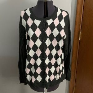 4/$20 Argyle cardigan
